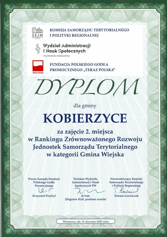 Sukces Gminy Kobierzyce w Rankingu  Samorzdw