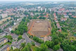 Bolesławiec - Trwają prace przy  modernizacji stadionu 